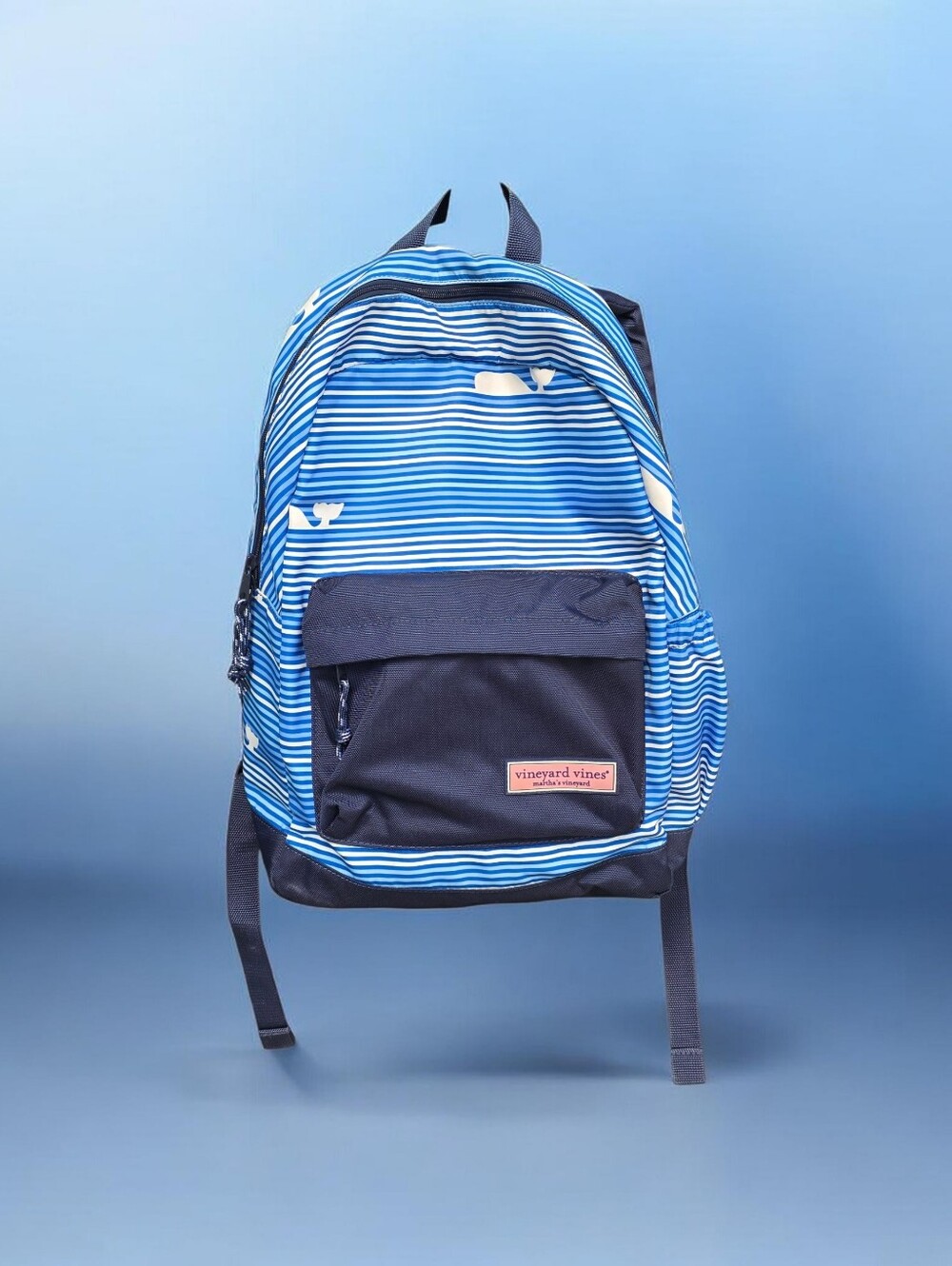 Vineyard Vines Blue & White Striped Backpack